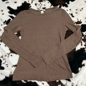 H&M Chocolate Long Sleeve Women's Top